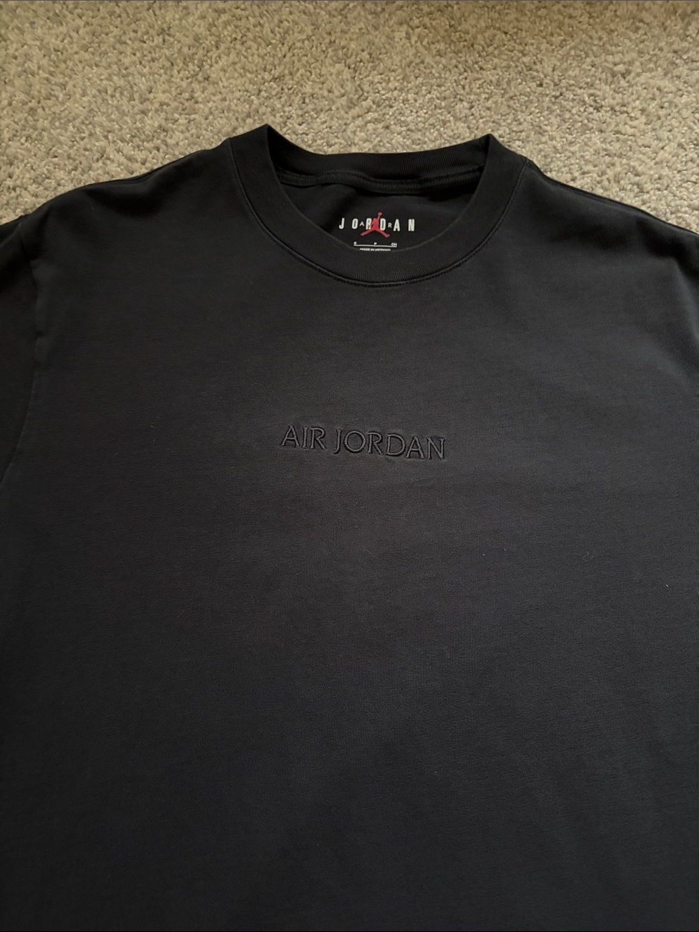 Jordan Black Embroidered Air Jordan Crewneck Sweatshirt Men’s Small 100% cotton